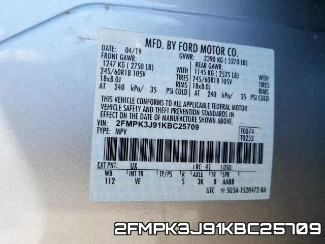 2FMPK3J91KBC25709 фото 2