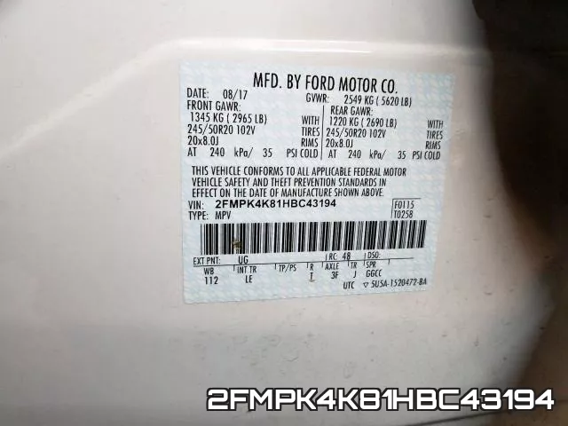 2FMPK4K81HBC43194 фото 2