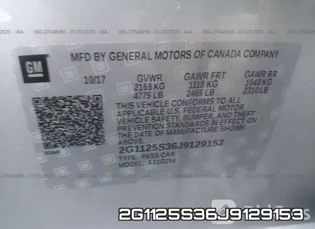 2G1125S36J9129153 фото 10