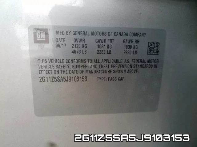 2G11Z5SA5J9103153 фото 2