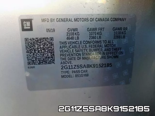 2G11Z5SA8K9152185 фото 2
