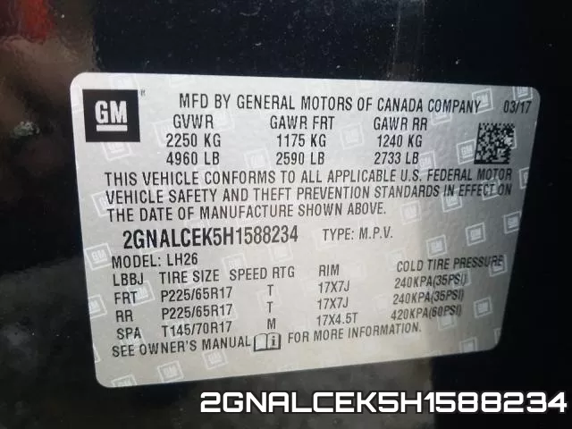2GNALCEK5H1588234 фото 2