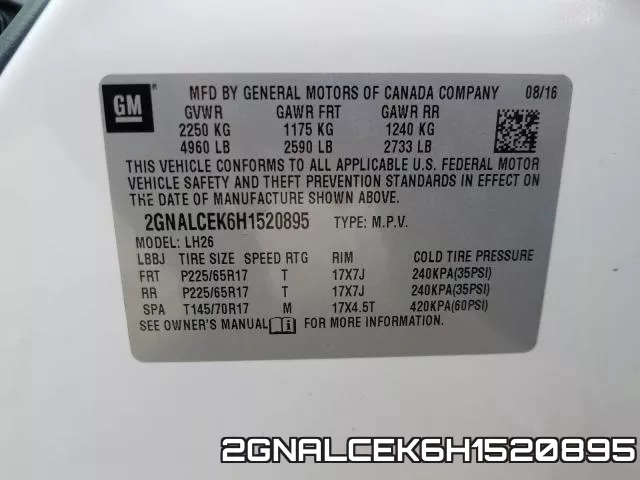 2GNALCEK6H1520895 фото 2
