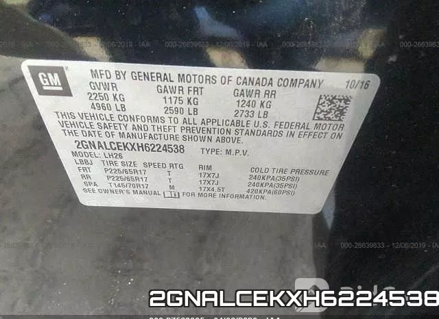 2GNALCEKXH6224538 фото 10