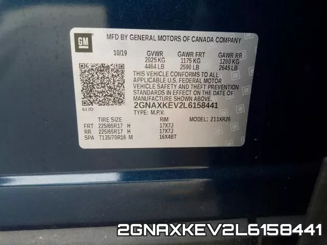 2GNAXKEV2L6158441 фото 2