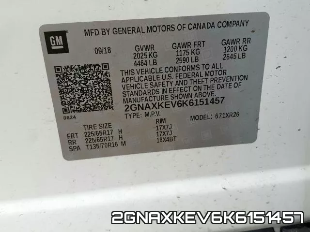 2GNAXKEV6K6151457 фото 2