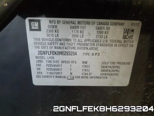 2GNFLFEK8H6293204 фото 2