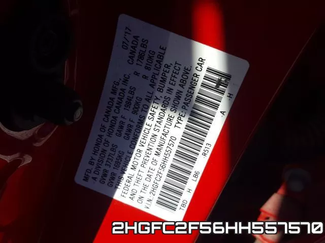 2HGFC2F56HH557570 фото 2