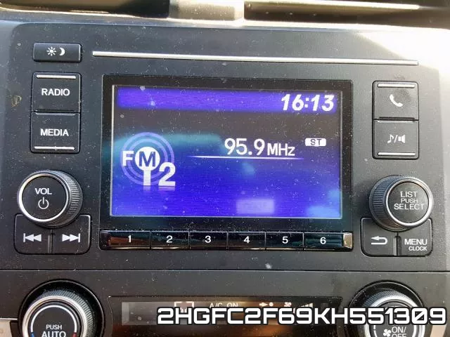 2HGFC2F69KH551309 фото 10
