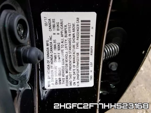 2HGFC2F77HH523168 фото 2