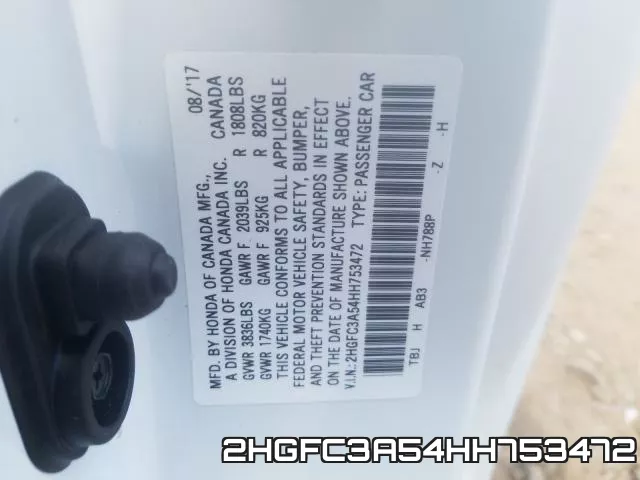 2HGFC3A54HH753472 фото 2