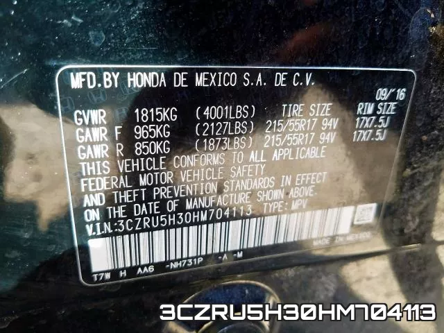 3CZRU5H30HM704113 фото 2