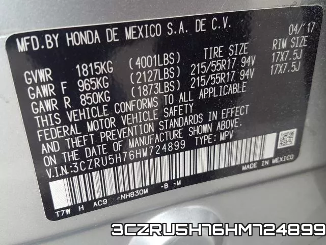 3CZRU5H76HM724899 фото 2