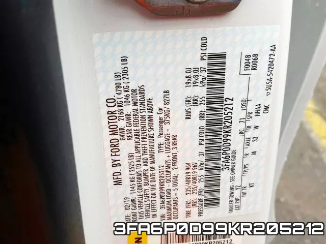3FA6P0D99KR205212 фото 2
