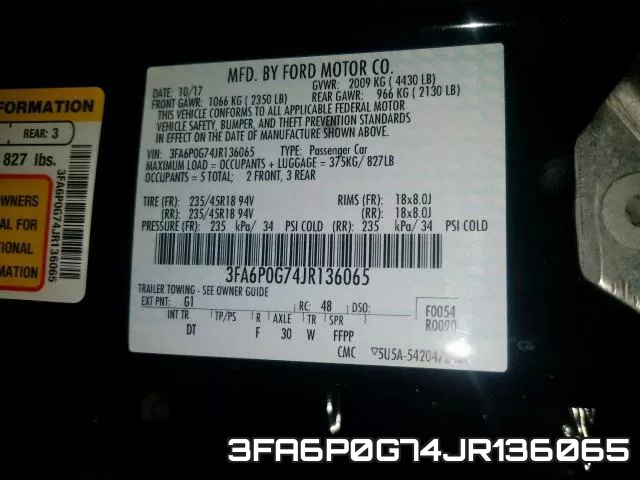 3FA6P0G74JR136065 фото 2