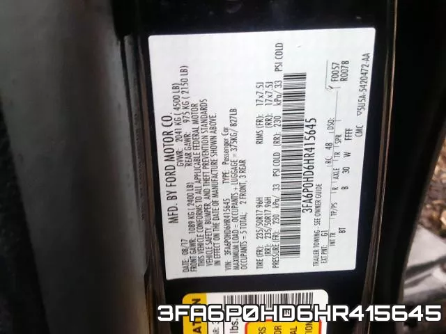 3FA6P0HD6HR415645 фото 2
