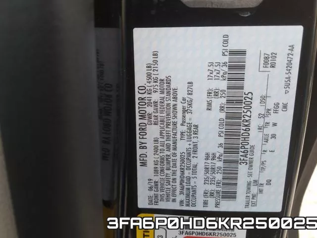 3FA6P0HD6KR250025 фото 2