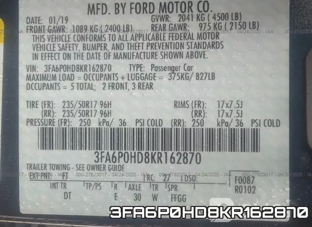 3FA6P0HD8KR162870 фото 10