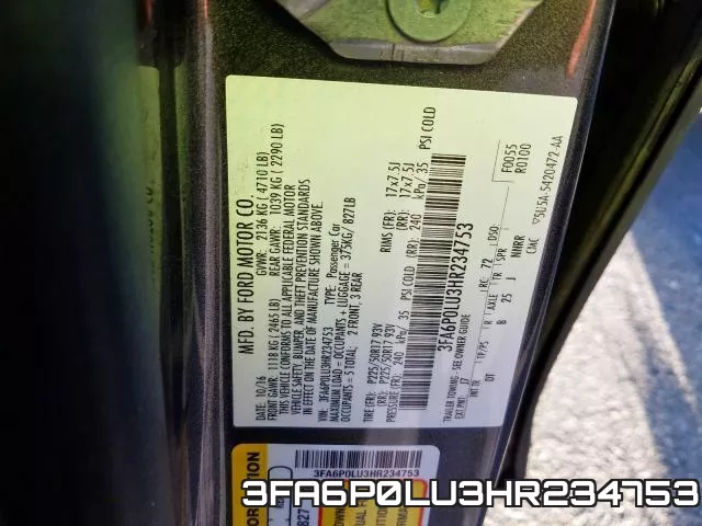 3FA6P0LU3HR234753 фото 2