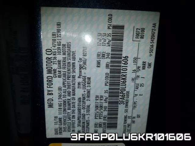 3FA6P0LU6KR101606 фото 2