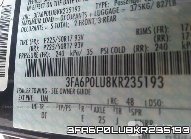 3FA6P0LU8KR235193 фото 10