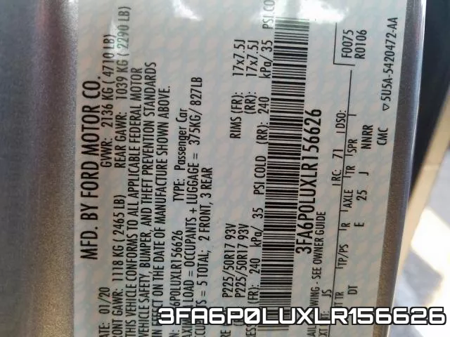3FA6P0LUXLR156626 фото 2