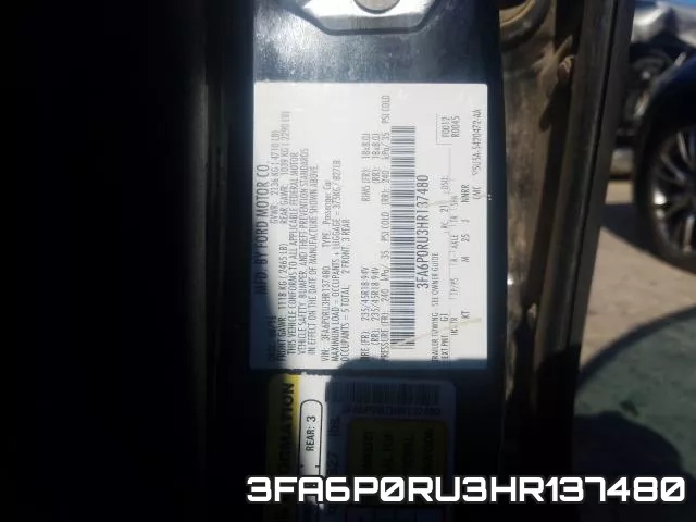 3FA6P0RU3HR137480 фото 2