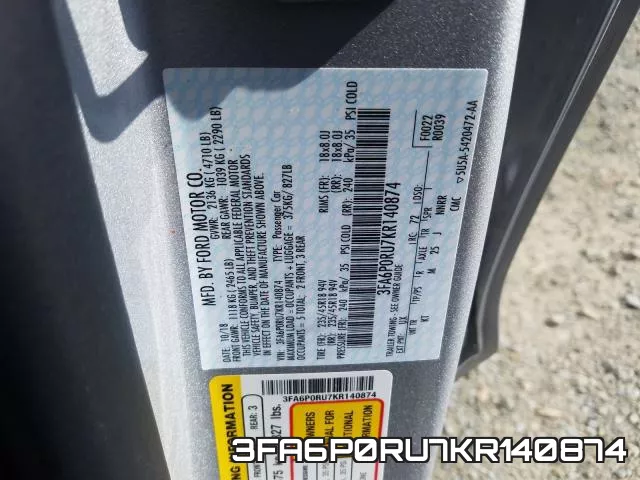 3FA6P0RU7KR140874 фото 2
