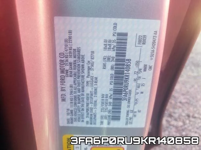 3FA6P0RU9KR140858 фото 2