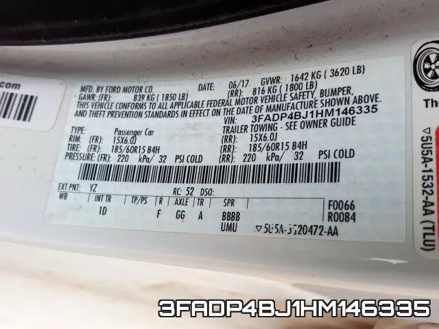 3FADP4BJ1HM146335 фото 2