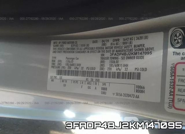 3FADP4BJ2KM147095 фото 10