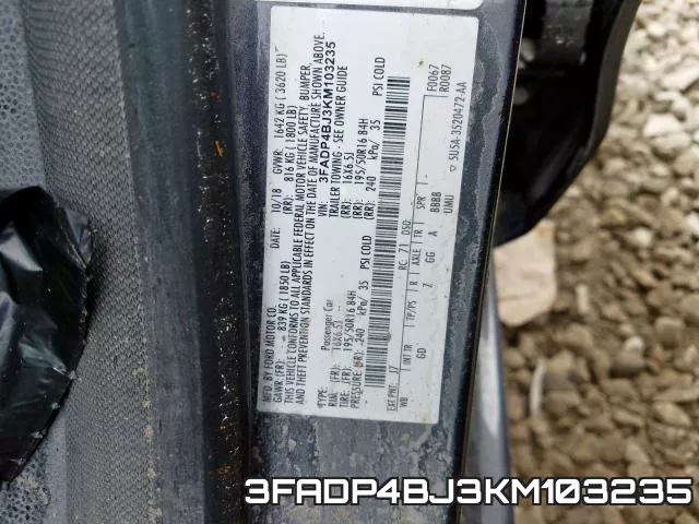3FADP4BJ3KM103235 фото 2