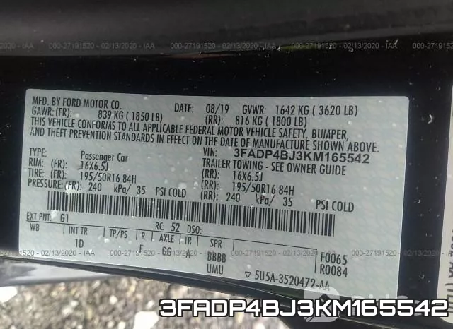 3FADP4BJ3KM165542 фото 10