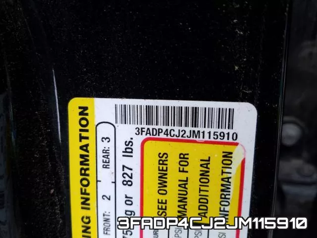3FADP4CJ2JM115910 фото 2