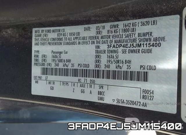 3FADP4EJ5JM115400 фото 10