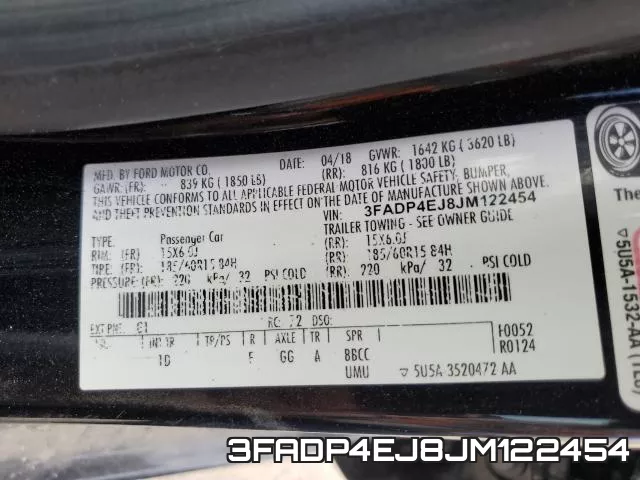 3FADP4EJ8JM122454 фото 2