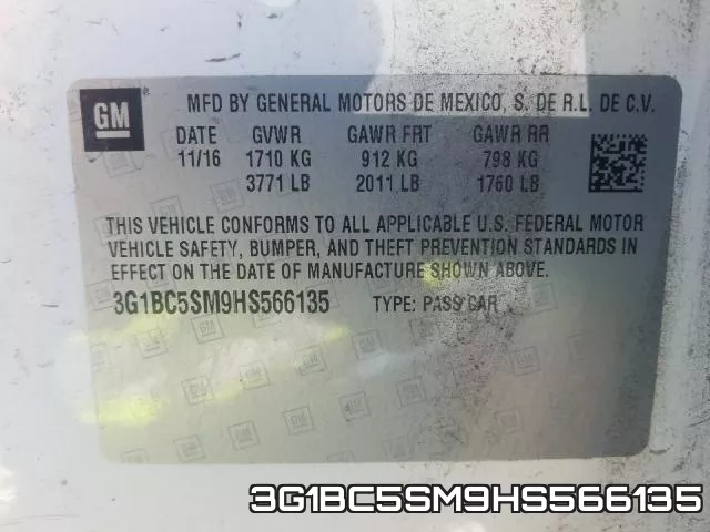 3G1BC5SM9HS566135 фото 2