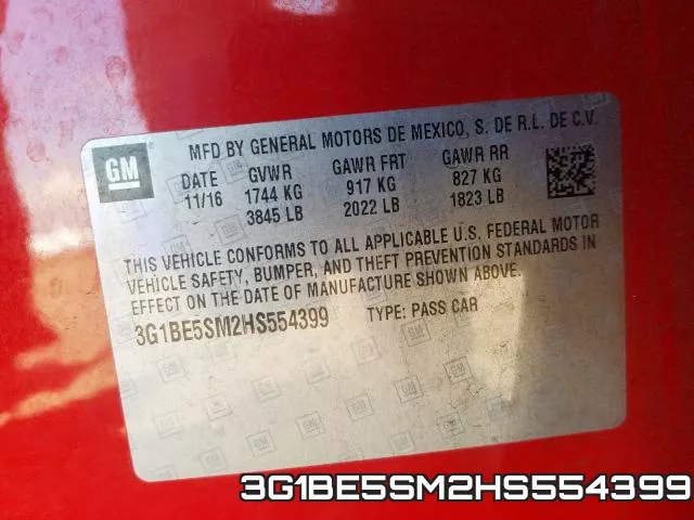 3G1BE5SM2HS554399 фото 2