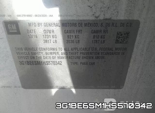 3G1BE6SM1HS570342 фото 10