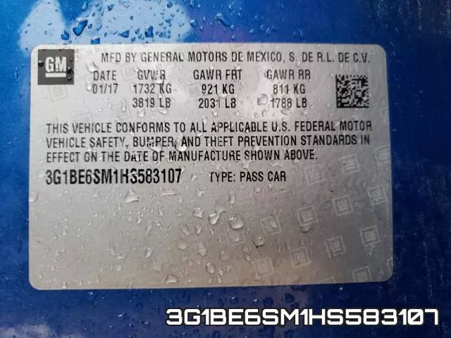 3G1BE6SM1HS583107 фото 2