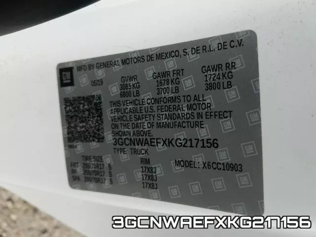 3GCNWAEFXKG217156 фото 2
