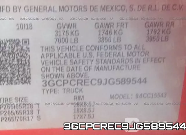 3GCPCREC9JG589544 фото 10