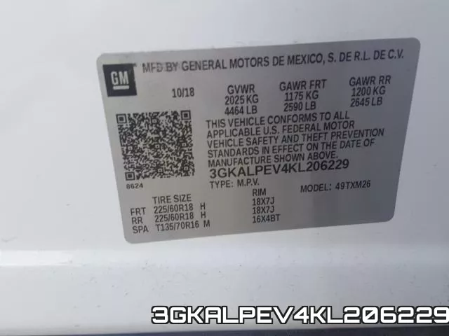 3GKALPEV4KL206229 фото 2