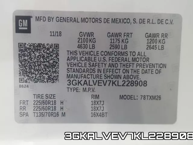 3GKALVEV7KL228908 фото 2