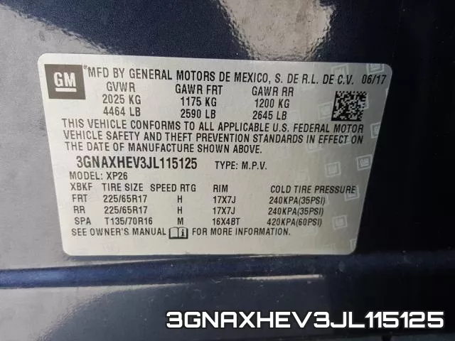 3GNAXHEV3JL115125 фото 2