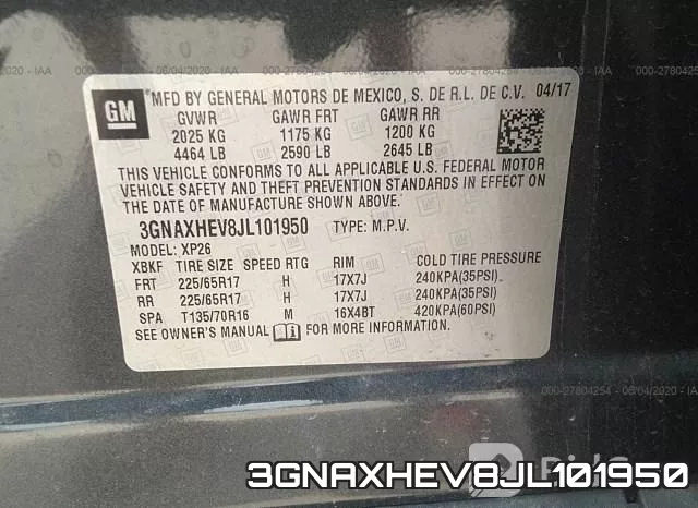 3GNAXHEV8JL101950 фото 10