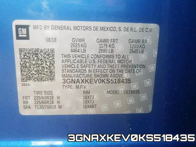 3GNAXKEV0KS518435 фото 2