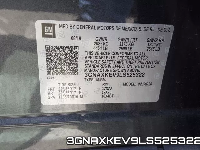 3GNAXKEV9LS525322 фото 2