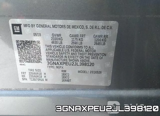 3GNAXPEU2JL398120 фото 10