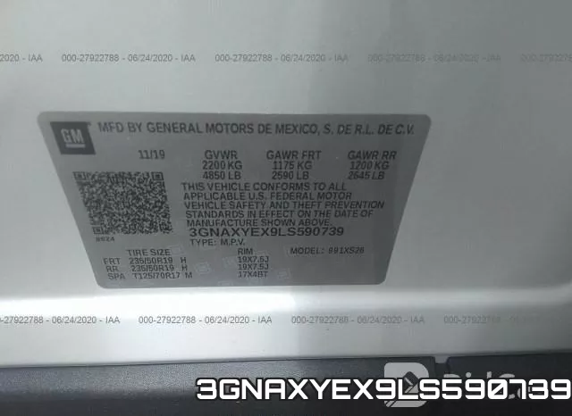 3GNAXYEX9LS590739 фото 10